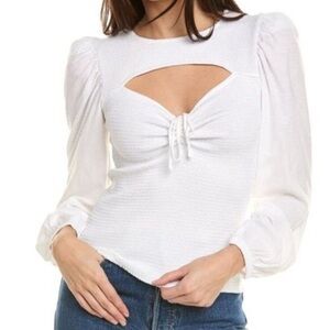 Nation LTD Leilani White Cut-Out Blouse